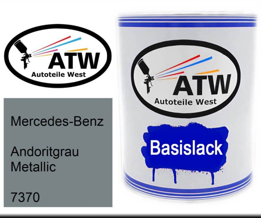 Mercedes-Benz, Andoritgrau Metallic, 7370: 1L Lackdose, von ATW Autoteile West.